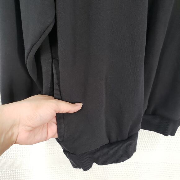 Adidas Sweatshirt Womens XL Black Crewneck Oversized Faded Pockets Casual Goth - Picture 12 of 16
